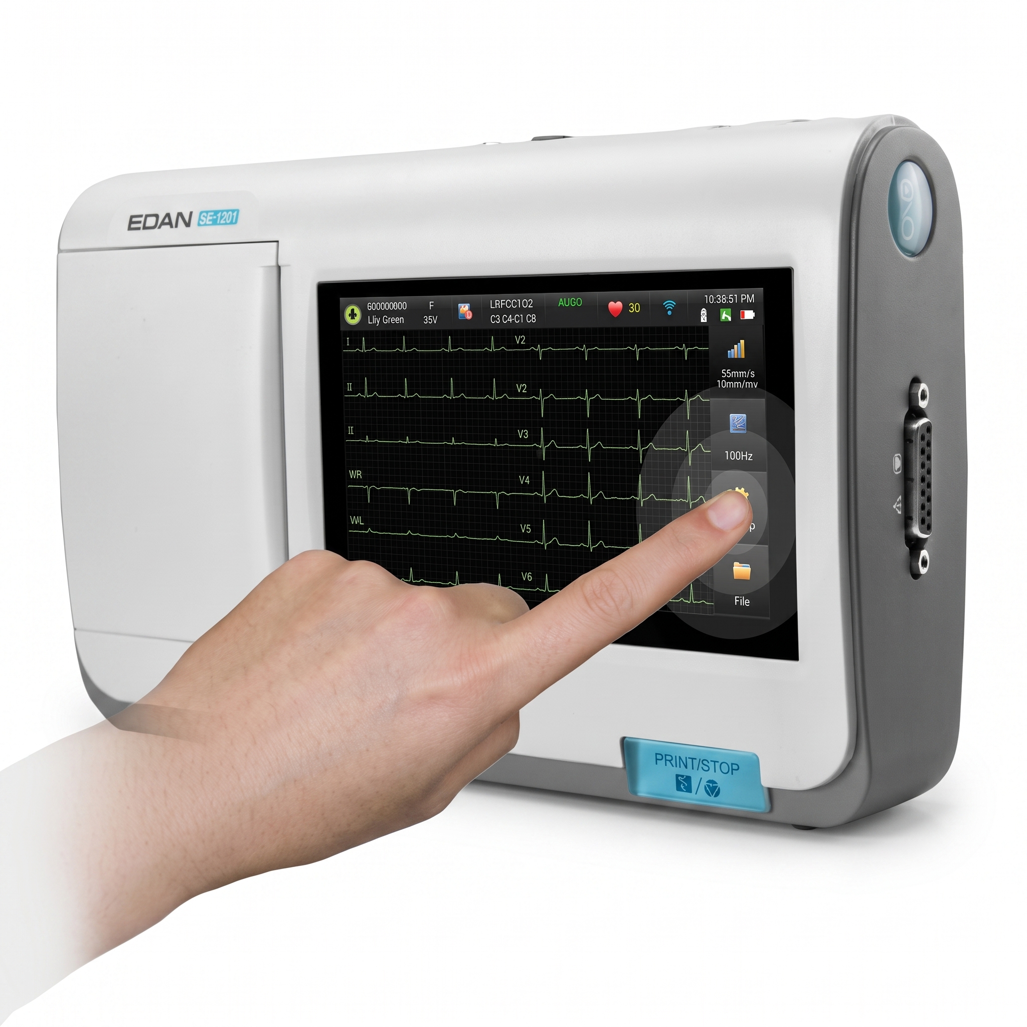 Electrocardiógrafo Edan SE301 Pantalla tactil